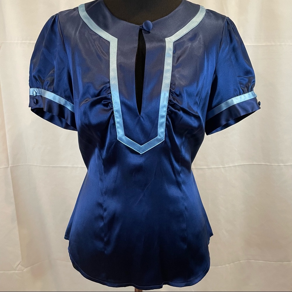Silk blue blouse